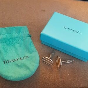 1995 TIFFANY sterling cufflinks, with original box